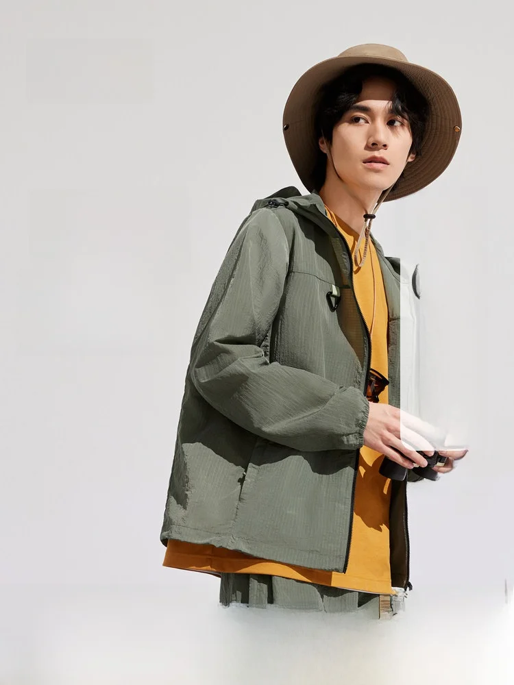 

Универсальная кепка Bosideng UPF80 для активного отдыха: дышащая, водонепроницаемая, легкая, с защитой от солнца, модная молодежная модель с длинными рукавами