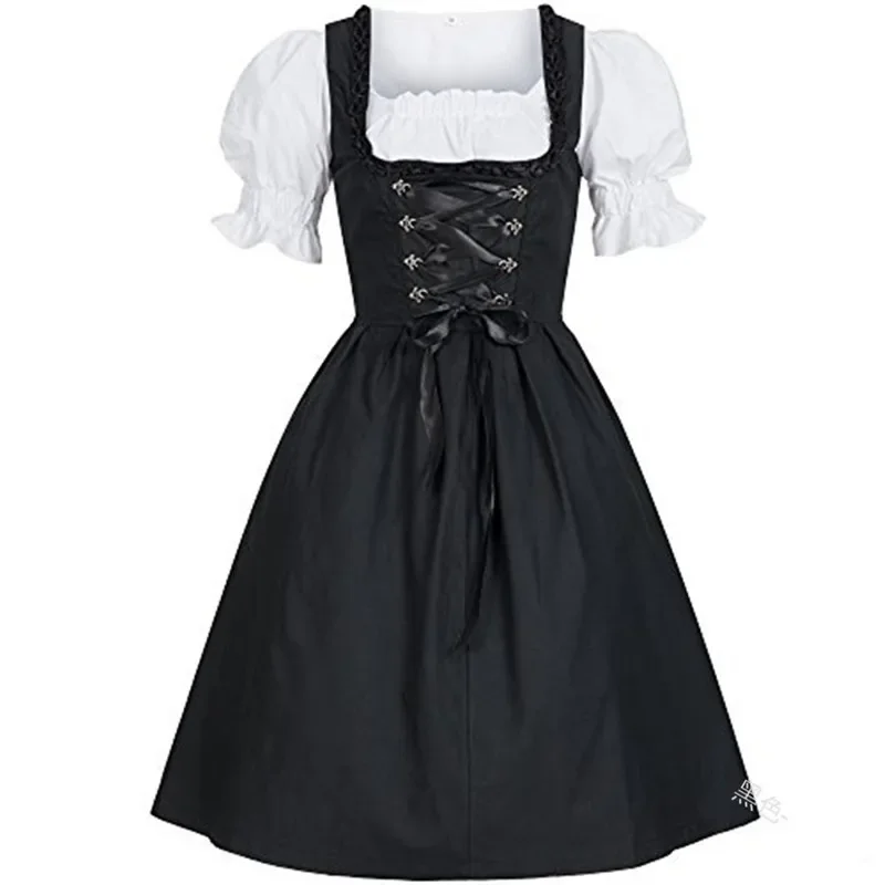 

Women Medieval Costume Dresses German Oktoberfest Dirndl Dress Cosplay Costume Party Bavarian Girl Tavern Maid Dresses