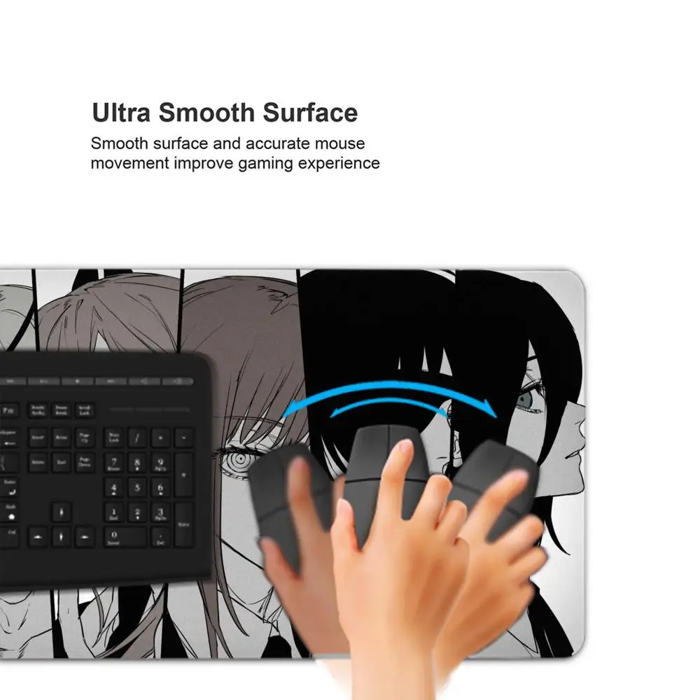 Anime Chainsaw Man Mousepad HD-Druck Computer Gamer Locking Edge Rutschfestes Mauspad XXL90x40cm Tastatur PC Schreibtischunterlage