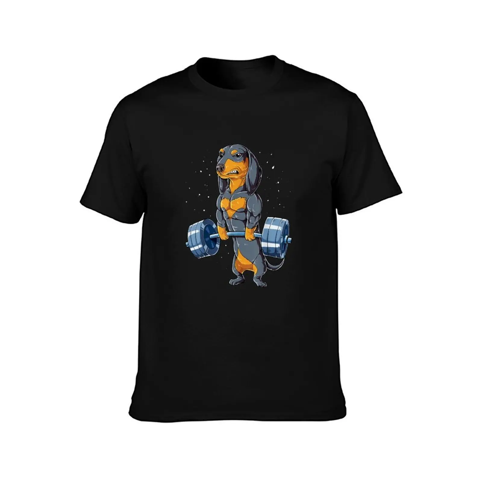 Dachshund Weightlifting Funny Deadlift Men Fitness Gym Gifts T-Shirt Outdoor Working T-Shirt