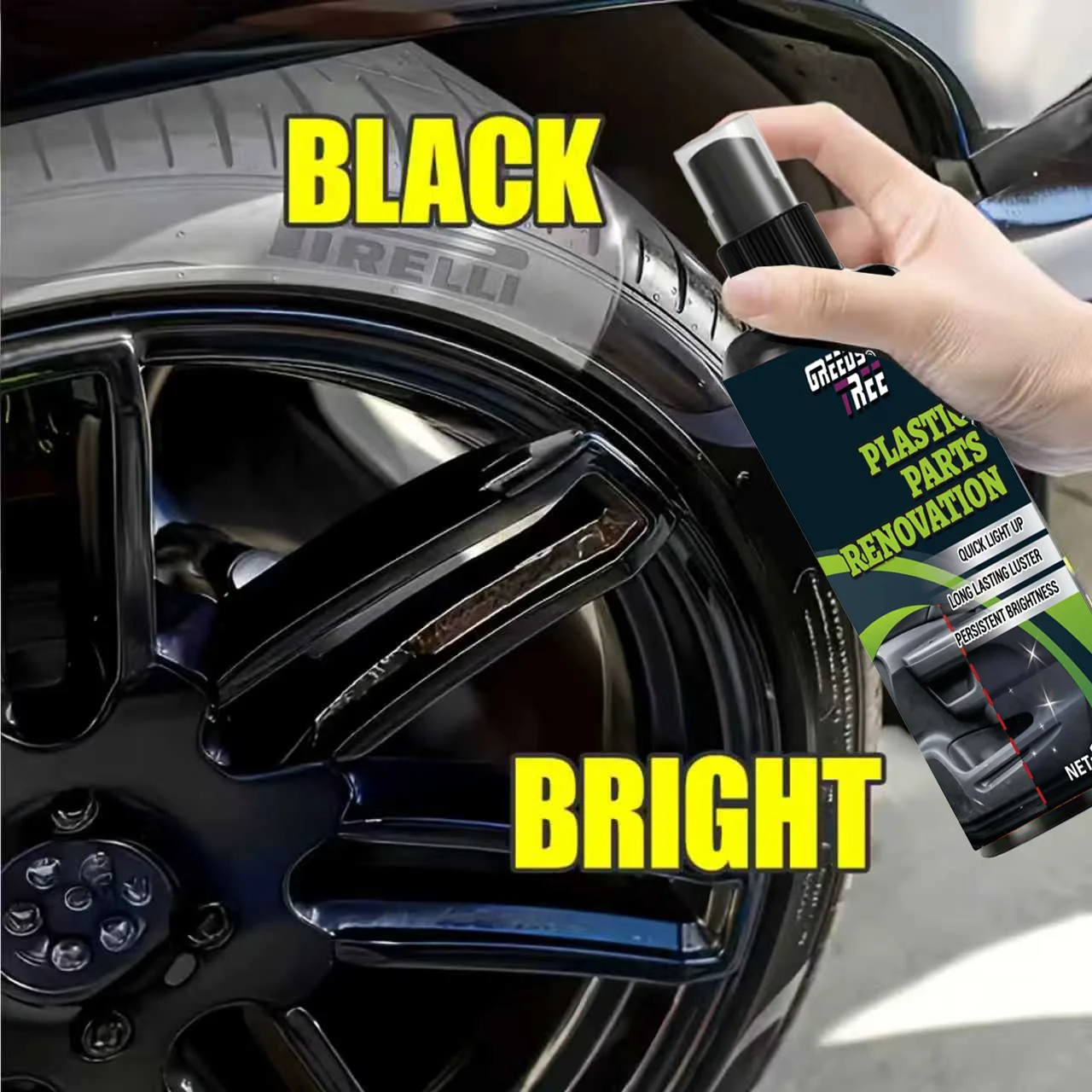 Tire Shine & Plastic Repair Paste -Removes Scratches/Oxid, Restores Shinefor Tires/Trim with UV Protect, 5-Min Fix