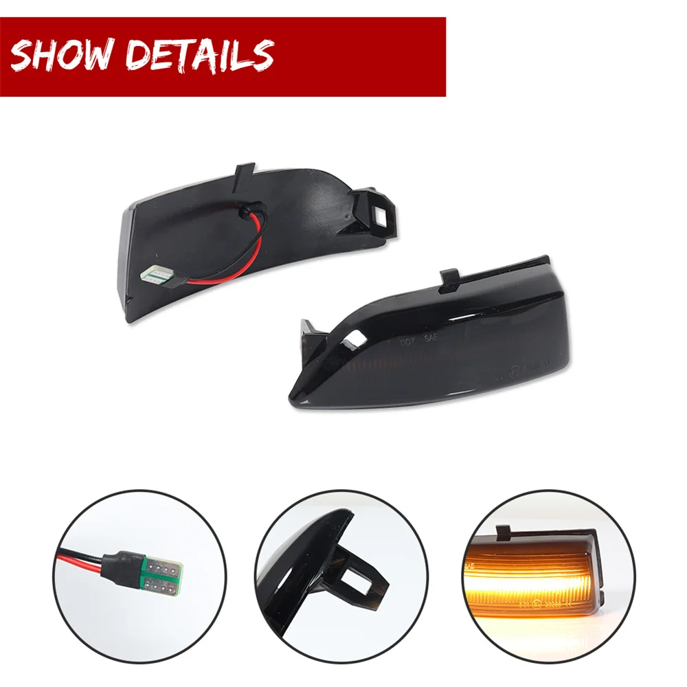 Error Free Smoked Lens Sequential Dynamic Amber LED Car Front Side Mirror Turn Signal Lights For Ford Ranger Lariat T6 Raptor