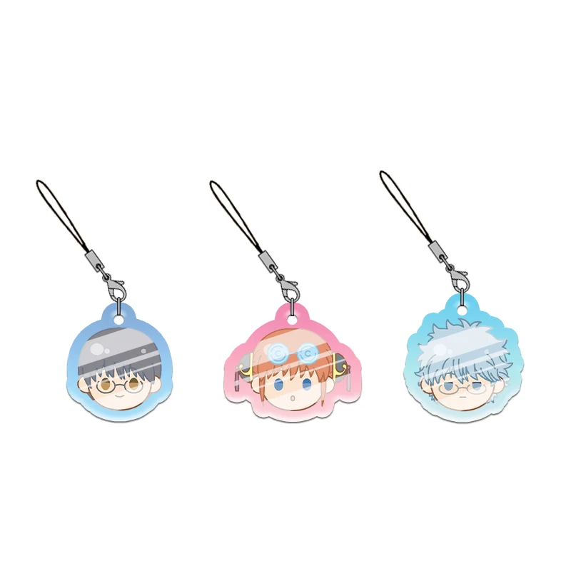 Gintoki Kagura Gintama 3-Z Ginpachi Sensei Kawaii Acrylic Keychain Set Keyring Hanging Accessories For Cosplayer Key Chain Gifts