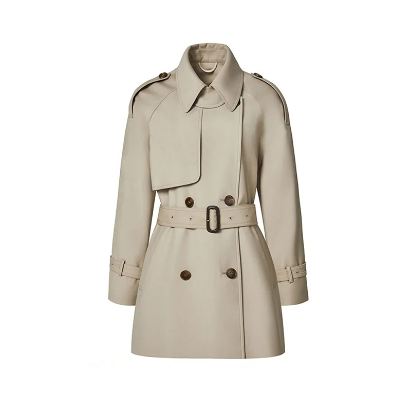 2025 Medium and Long Trench Coat Women's Spring and Autumn New Double-breasted Thin Women's Coat Coat