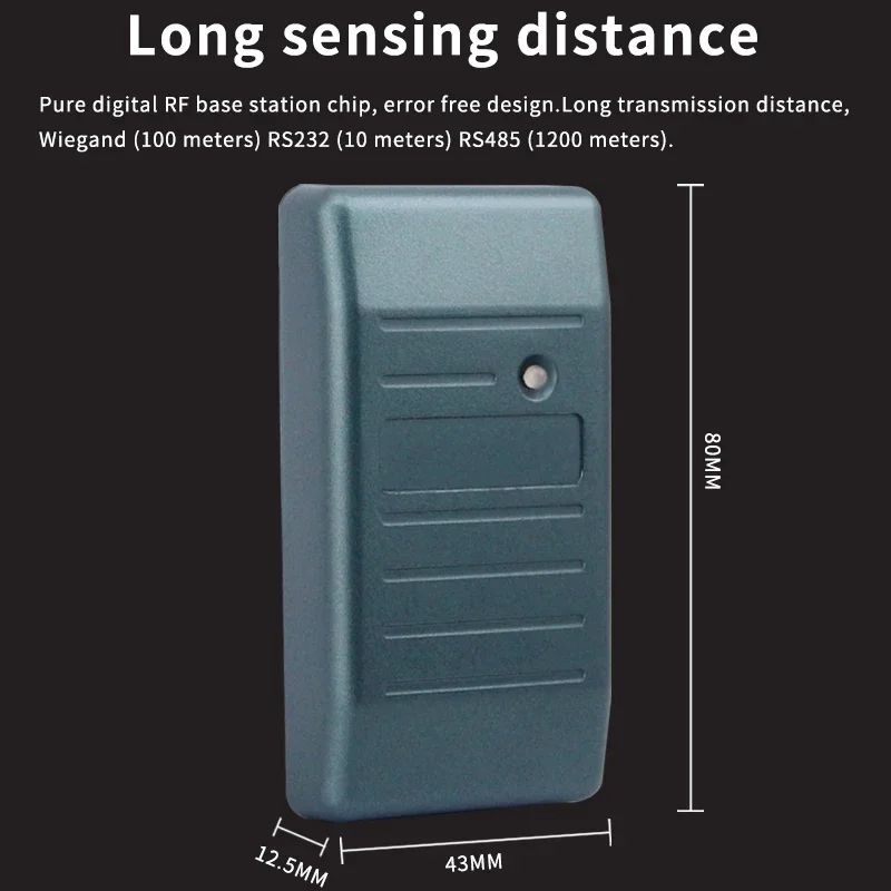 Novo leitor de cartão de acesso wg26/34, sistema de controle de acesso de material abs anti-interferência de metal à prova d'água ao ar livre leitor de cartão ic/id