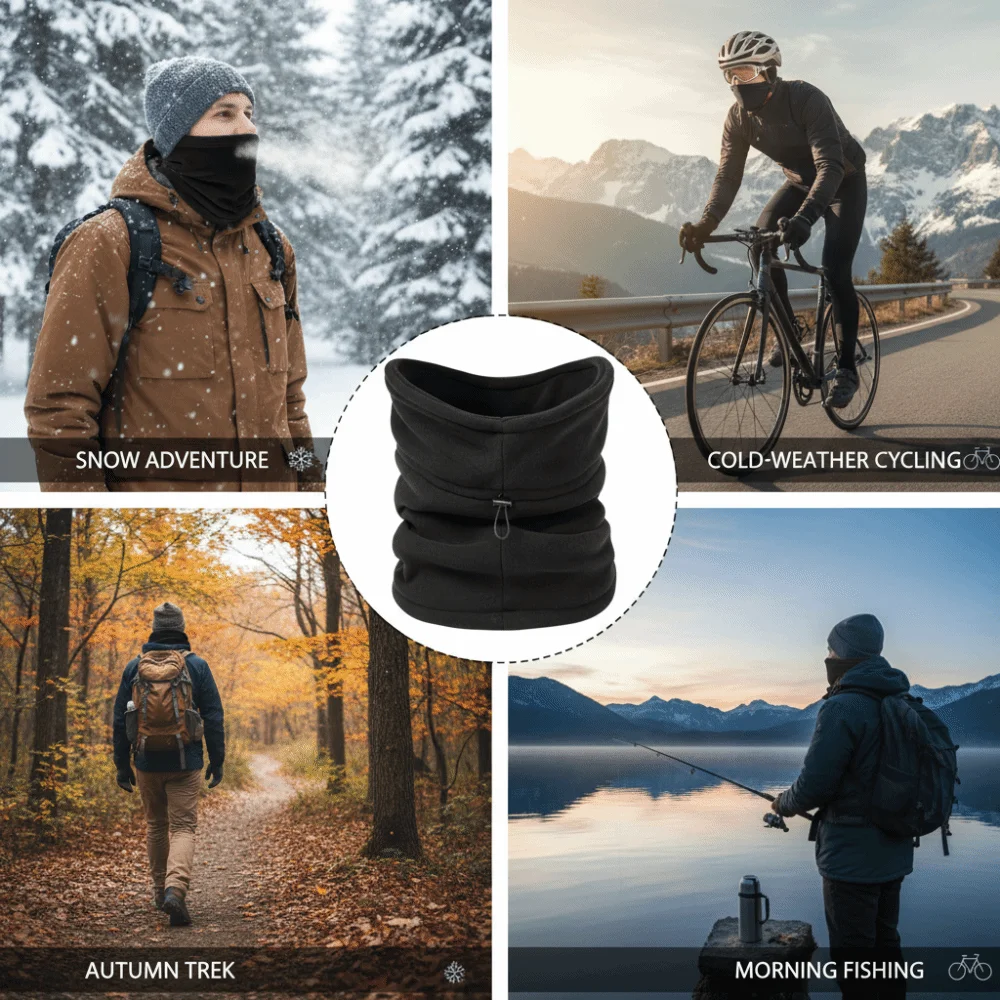 

Утепленный флисовый воротник-гейтер: мягкий, теплый, ветрозащитный, для активного отдыха и велоспорта