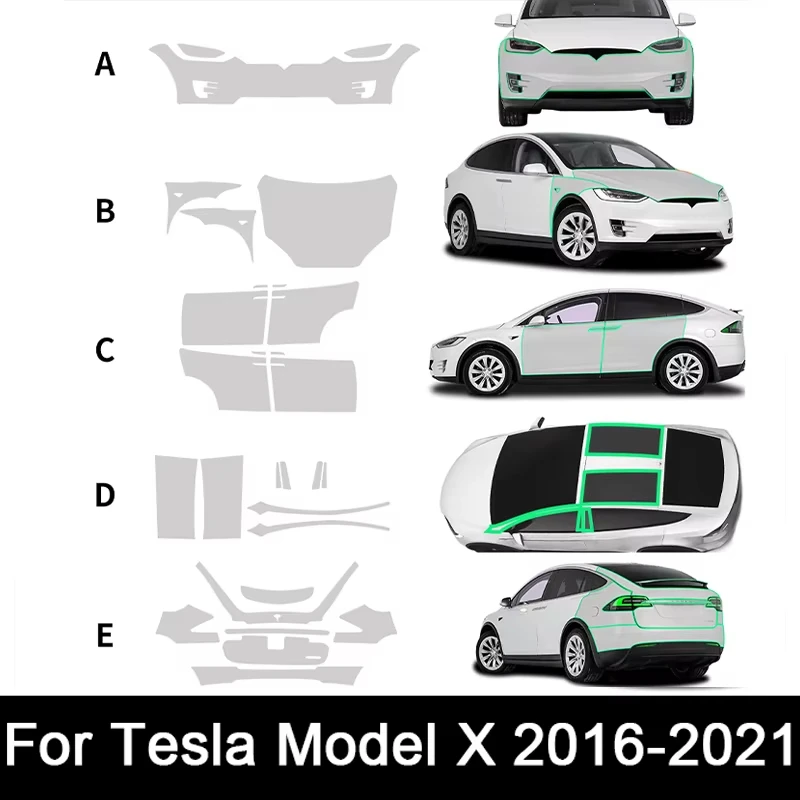 

For Tesla Model X 2016-2024 PPF TPU Transparent Body Kit Styling Pre-cut Paint Protection Film Car Scratch-resistant