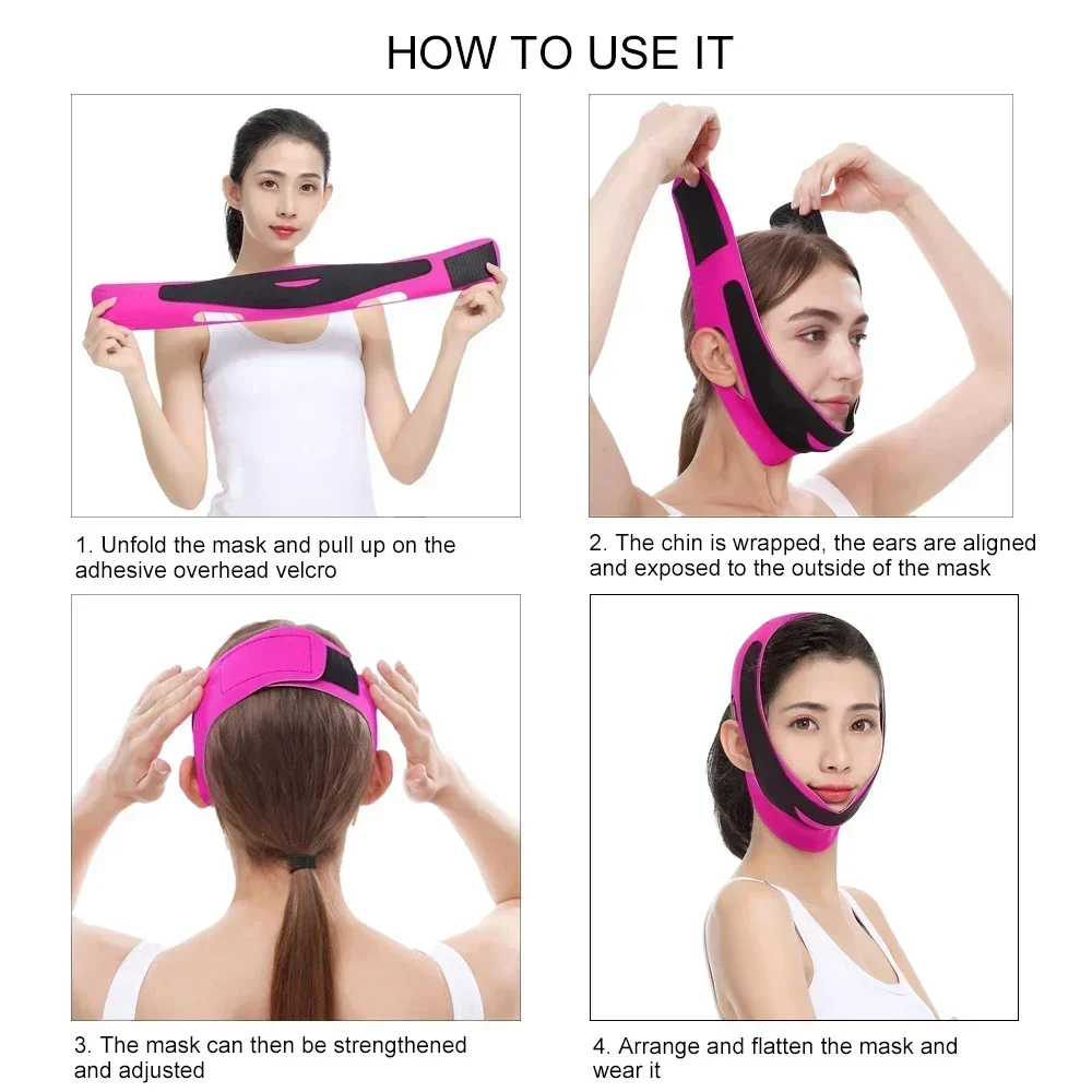 V Face Breathable Band Cheek Lift Up Face Thin Mask Reduce Double Chin V-Line Shaping Bandage Anti Wrinkle Face Slimming Belt