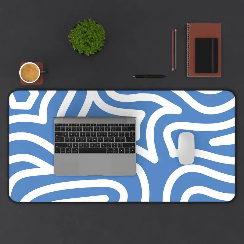 

Blue and White Deskmat,non-slip Waterproof Gaming Mousepad,decorative Mat for Office Gaming Desks,the Perfect Gift for Friends.