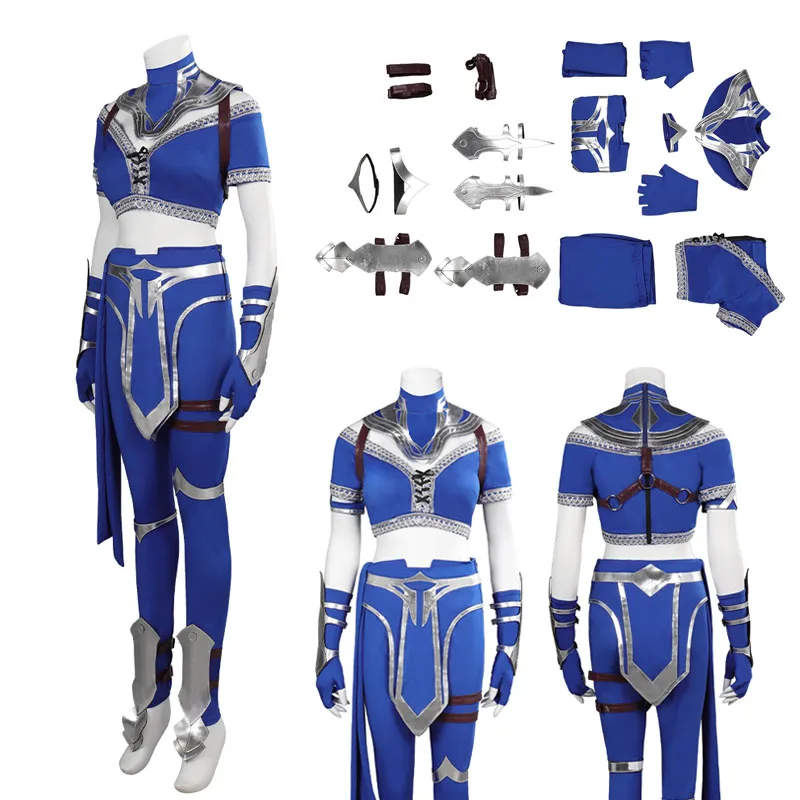 

Kitana Fighter Cosplay Costume Mortal Cos Kombat Role Playing Outfits For Adult Women Girls Halloween Carnival Party Suit