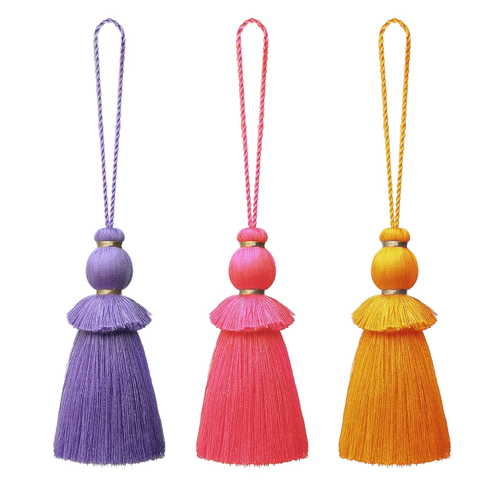 Curtain Tassels Soft Elegant Handmade Tassels with Cord Loop DIY Accessories for Curtain Door Knob Pillows.