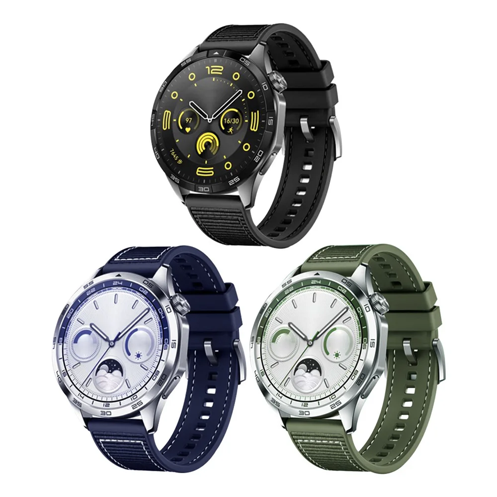 BEHUA 22mm Silicone+Woven Strap for Huawei GT 4 3 2 46mm 2e & Watch 4/3 Pro GT Runner Watchband Bracelet Sport Wristband Correa
