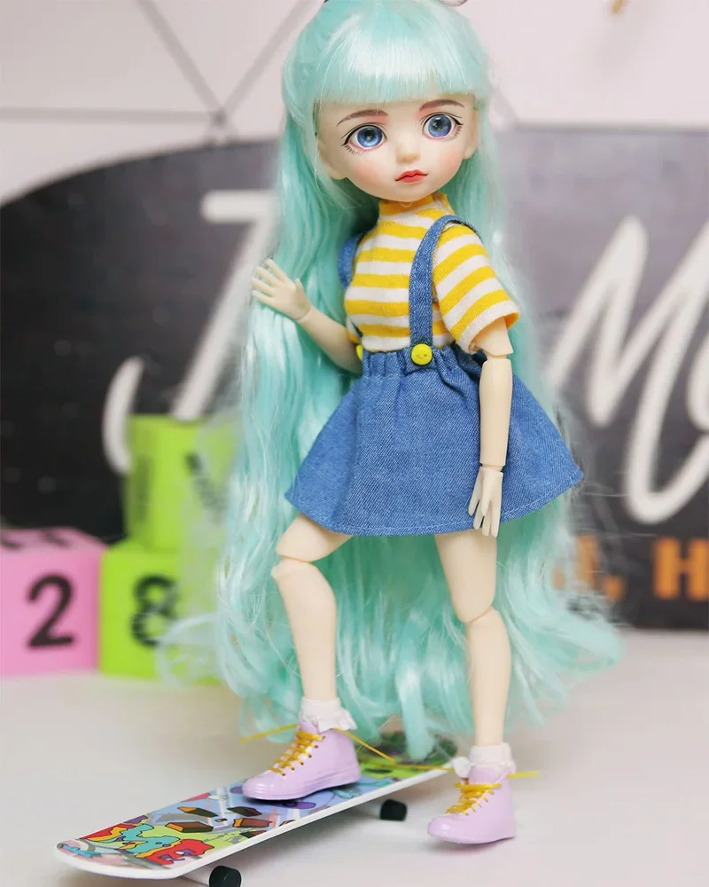 30Cm Blyth Lichaam Bjd Pop Blauwe Ogen Veranderlijk Pruik Bjd Pop Handmake Up Bjd Pop Volledige Set Met Gift box Beste Verjaardagen Gift