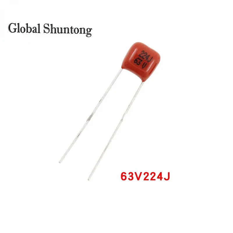 20 Stuks Cbb Metaalfilmcondensator 100v224j 5% 5Mm Pin Pitch Niet Polar 224j/63V 0.22Uf