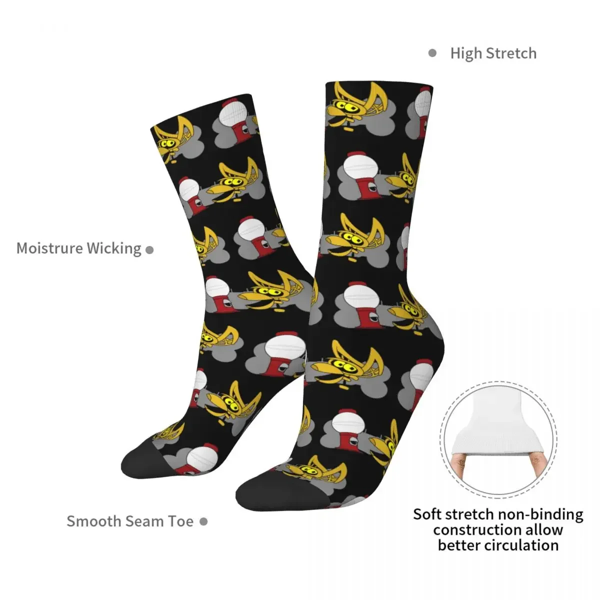 MST3K - The Bots Socks Harajuku Sweat Absorbing Stockings All Season Long Socks Accessories for Unisex Gifts