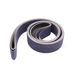 5PCS 2100*50mm Purple Sanding Belts 80-400 Grits Ceramic Alumina Sanding Belts for Metal Stainless Steel Polishing Sanding