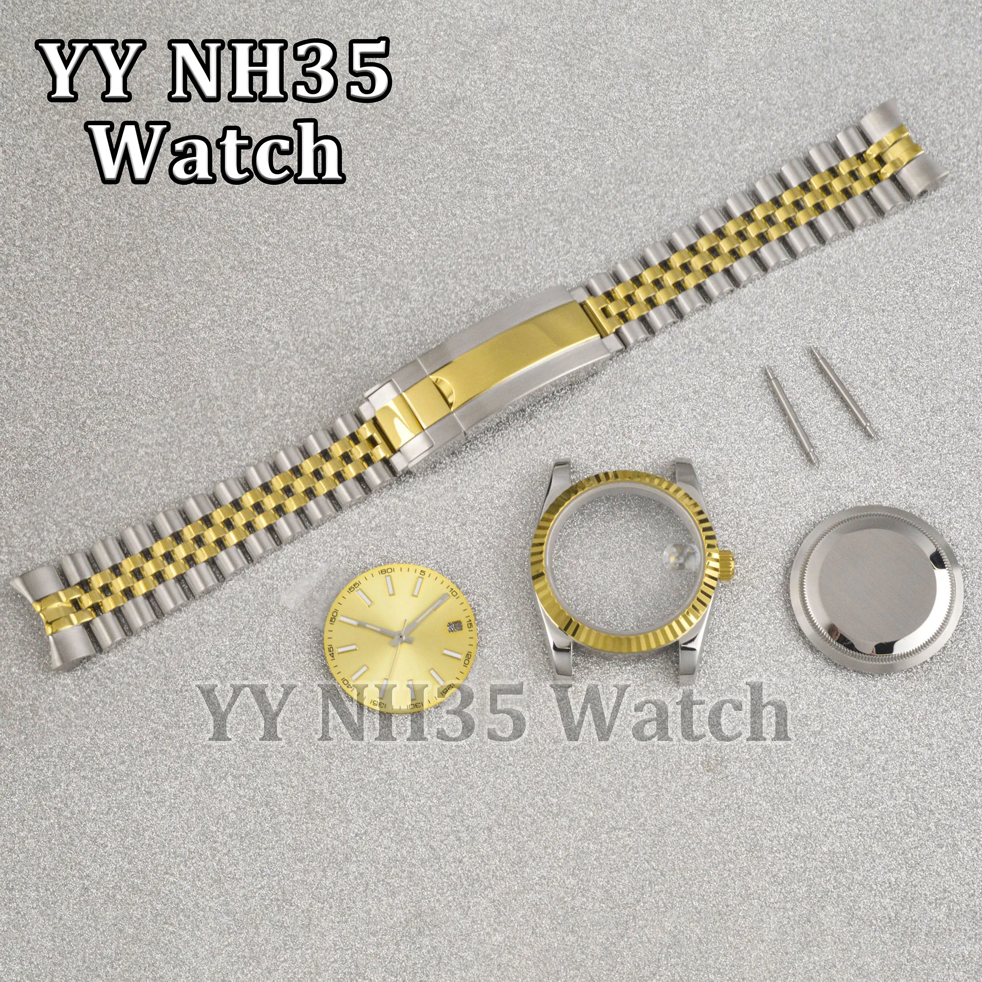 

Jubilee Strap Watch Case fit NH34/35/36 Automatic Movement 36mm/39mm Case for Datejust Watch Accessories Repair Tool Watch Parts