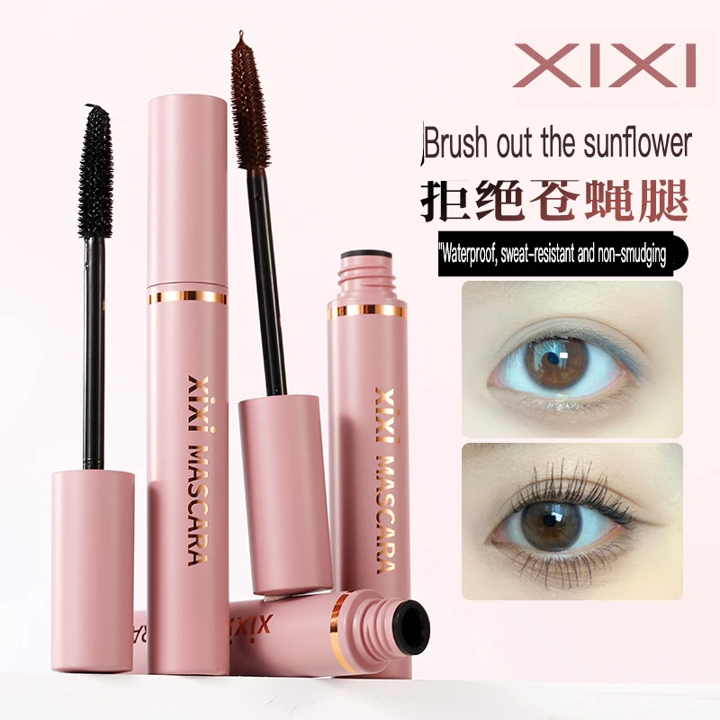 Make-Up Xixi Curling Mascara Natuurlijke Stereoscopische Slanke Vorm Wortel Helder Waterdicht, Zweetbestendig En Niet Duizelig