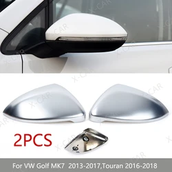 1Pair Matte Chrome Silver Rearview Side Mirror Cover Lid Protection Cap For VW Golf 7 MK7 2013-2017 Touran 2016 2017 2018