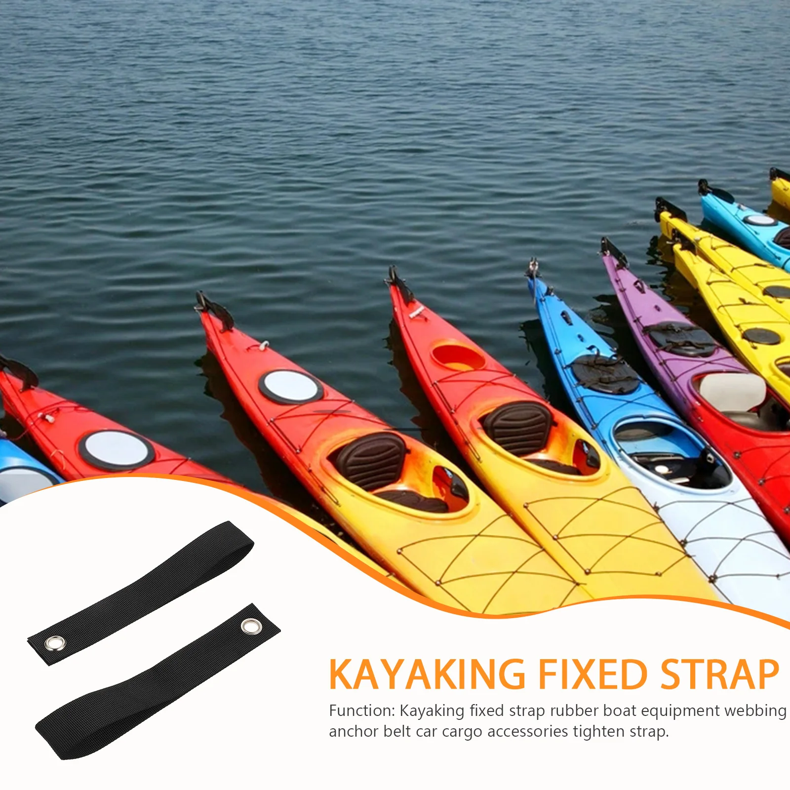 

12Pcs Kayaking Fixed Straps Durable Webbing Hood Loop Tie Down Kayak Canoe Anchor Straps Car Cargo Accessories