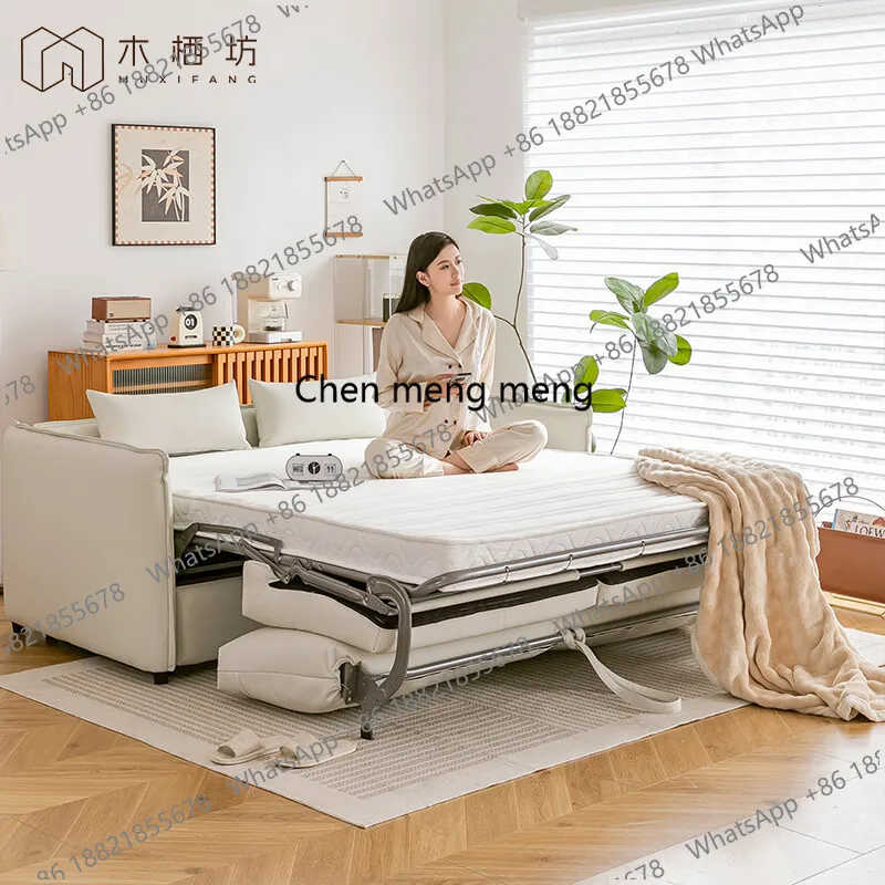 

Nordic high-end flipped sofa bed with mattress foldable two-in-one dual-purpose small apartment
