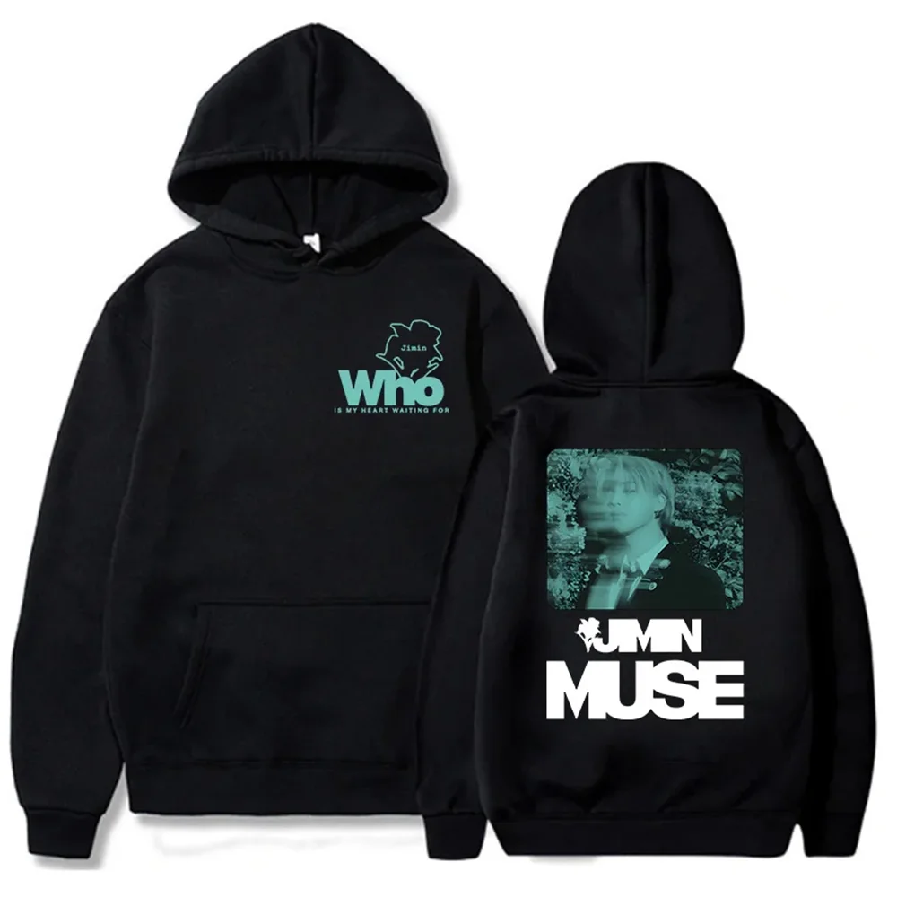 Jimin Muse Who Is My Heart Waiting for Hoodies Korean Band Member Graphic funny Winter sweat y2k graphic sweater women tracksuit