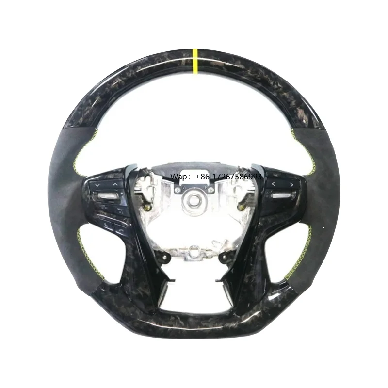 

Racing Style Carbon Fiber Steering Wheel Fit Land Cruiser Prado Crown Heat Resistant Shock Absorption Quick Turning