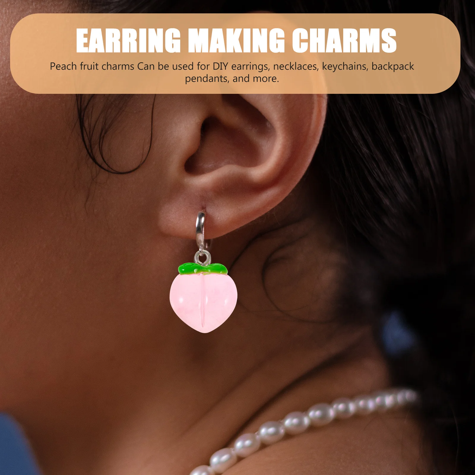 10 قطعة دلايات فاكهة الخوخ قلادة واقعية عالية DIY بها بنفسك مجوهرات أقراط قلادة صنع الحرفية السحر السائبة الملحقات
