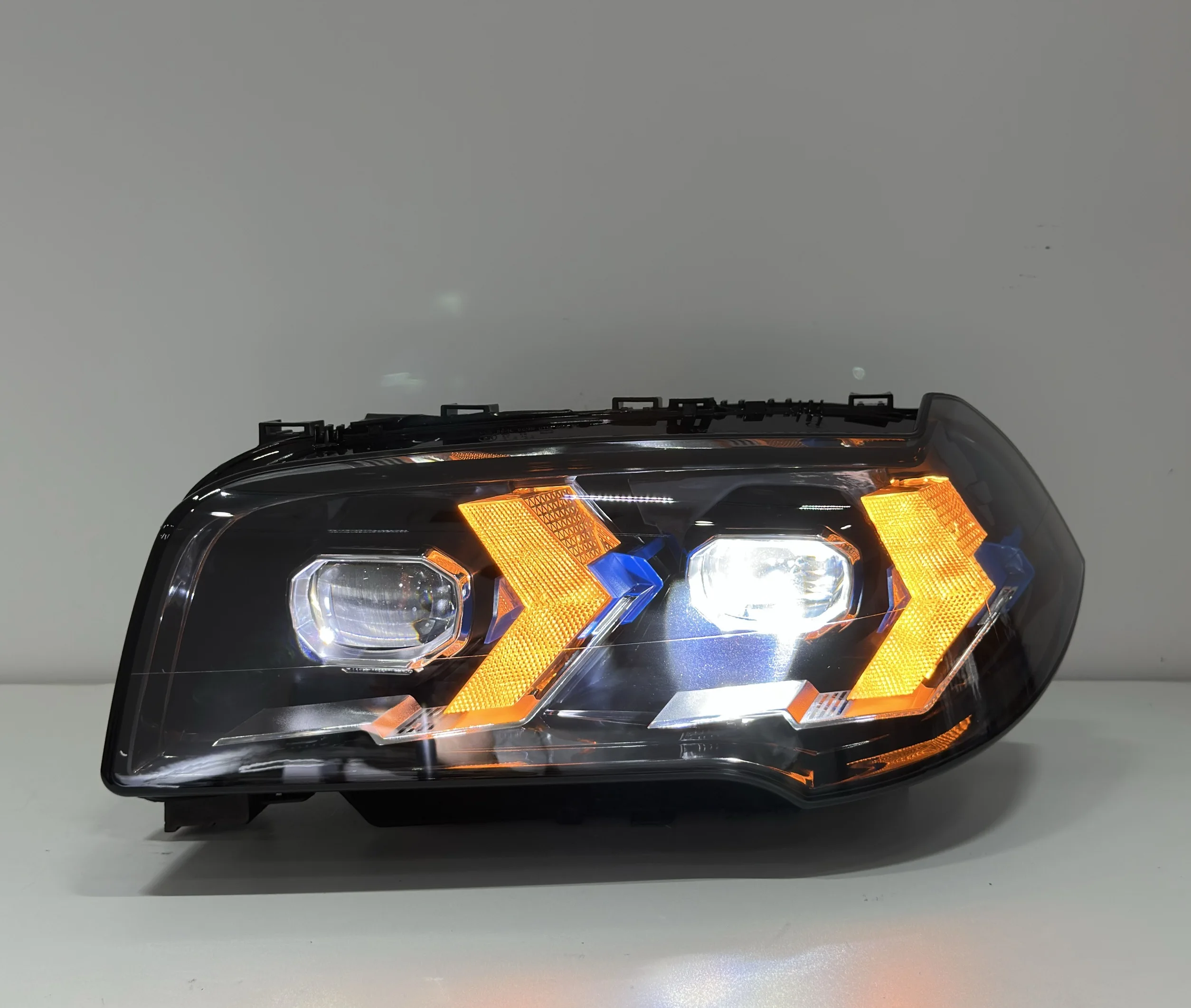 Car Accessories For BMW X3 Series E83 2006-2010 LED Headlights Dual-color Car Lamp Yellow And White Drls Plug & Play