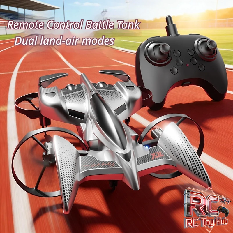RC Land Air Dual Mode Flying Car, Amphibious Stunt Racing Drone Toy 2-in-1 Remote Control Plane Vehicle, Kids Boys Birthday Gift