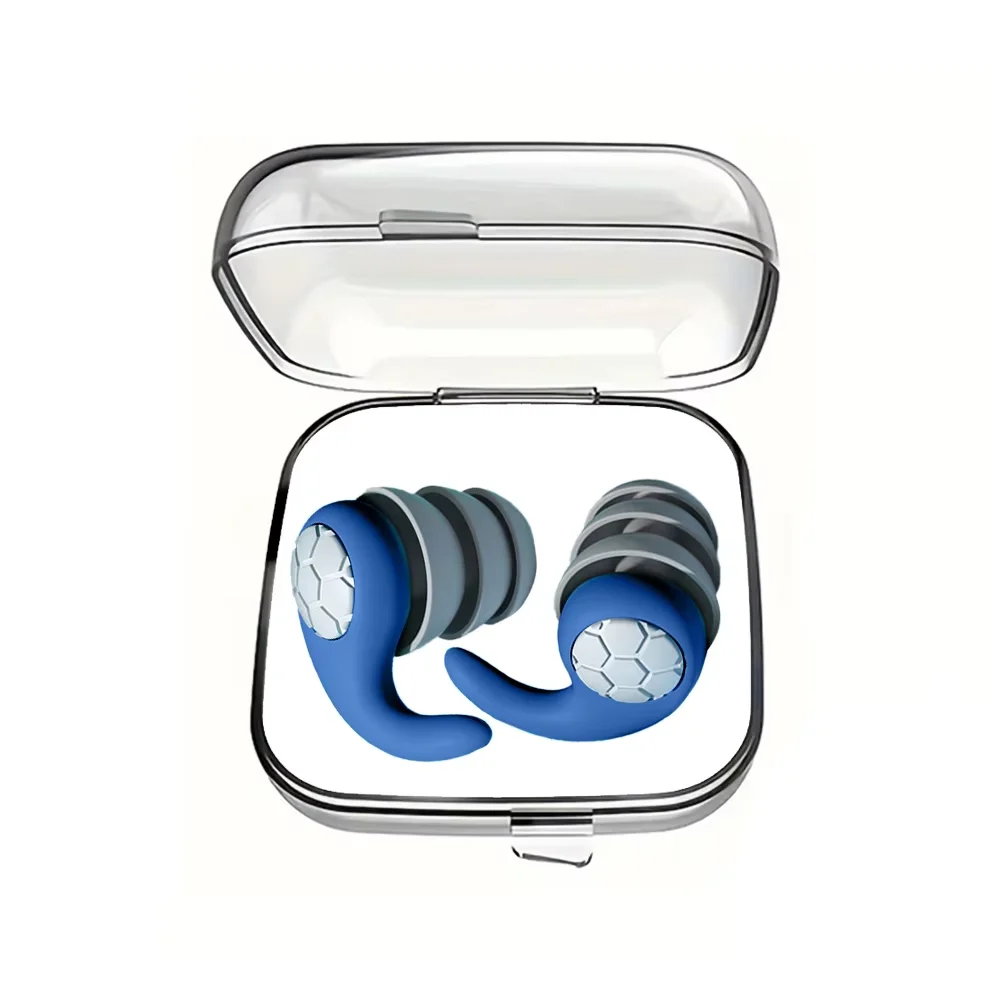 Study 3-Layer Ear Protection Silicone Earplugs Soft Waterproof Noise Reduction Ear Plugs For Swimming Sleep Travel Office