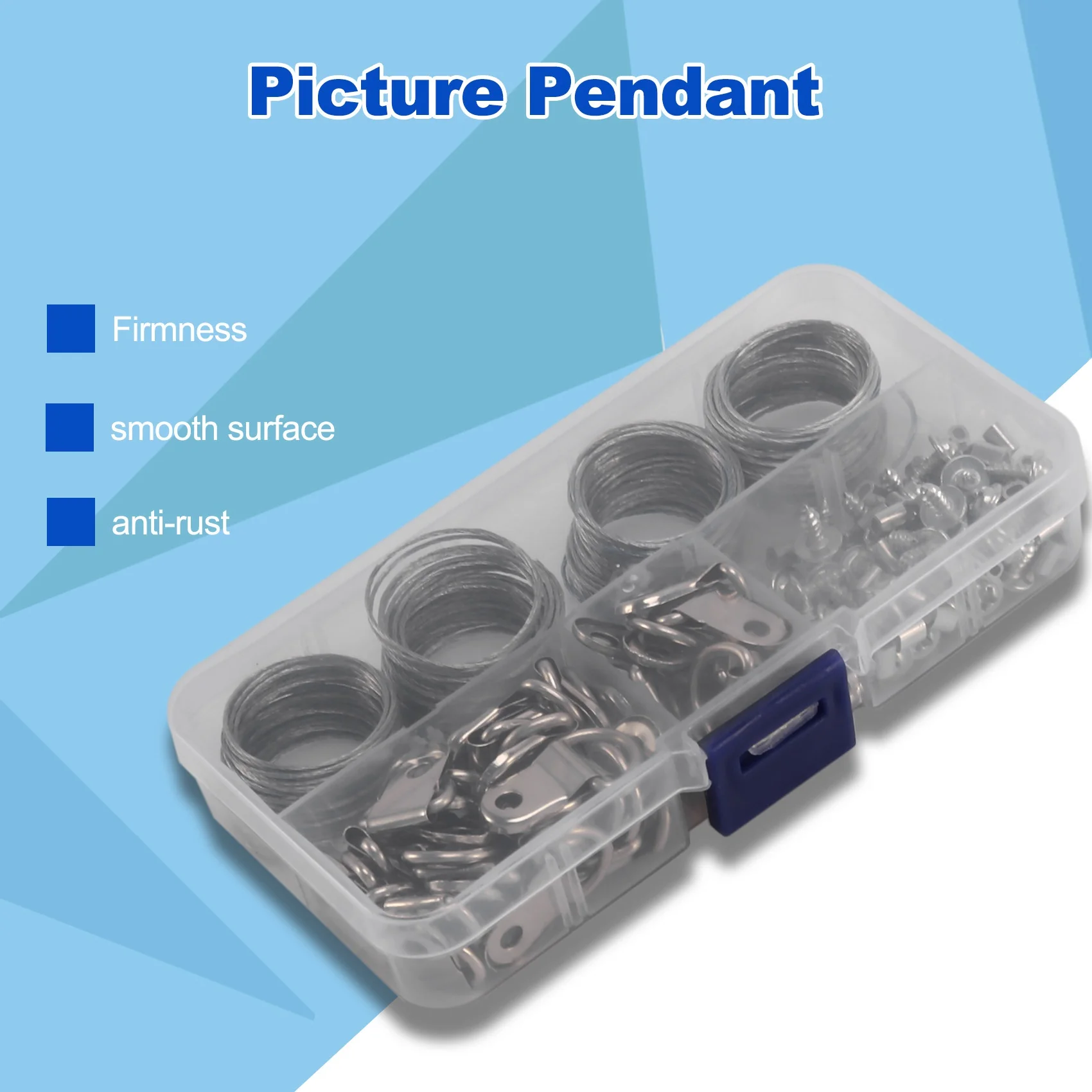 HOT 124Pcs Picture Hanging Wire Kit,Photo Frame Hanging Kit,Picture Hanging Kit With Nails For Wall Mounting~Jul.
