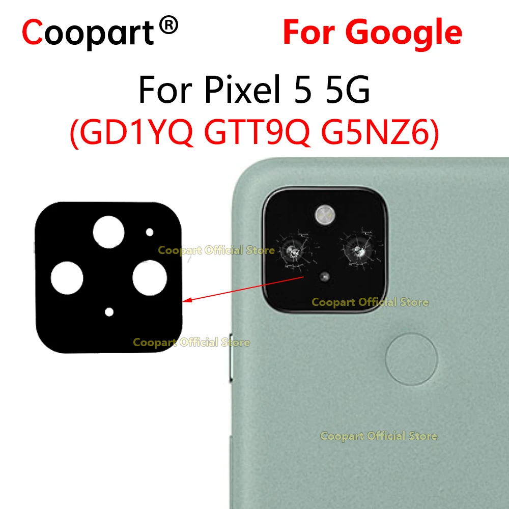 Coopart New Rear Back Camera Glass Lens For Google Pixel 5 5G GD1YQ GTT9Q G5NZ6 Replacement with Adhesive Sticker