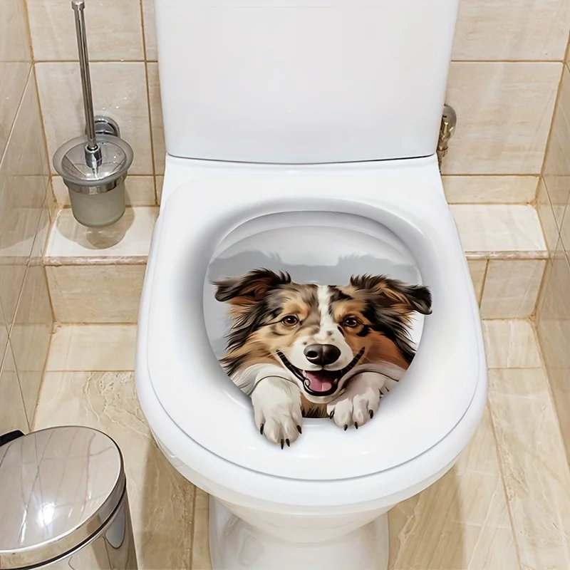 Beängstigende Katze Toiletten aufkleber DIY selbst klebende Toiletten deckel Aufkleber für Badezimmer Toilette Mode wasserdichte WC Wohnkultur – Detail 4