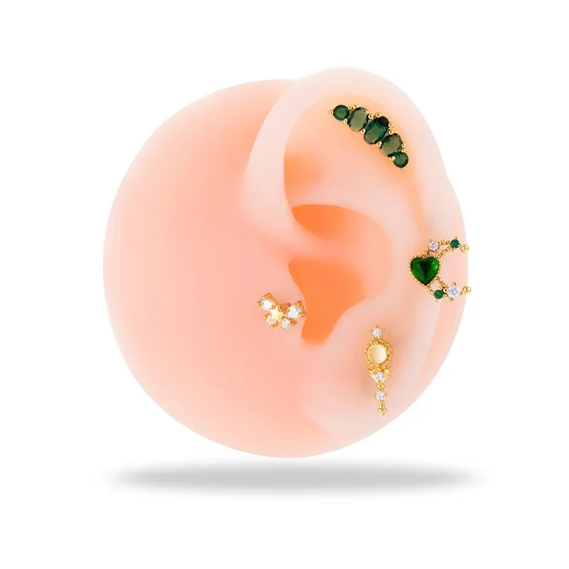 1 pz 0.8mm in acciaio inox Piercing all'orecchio Stud viola CZ cartilagine Helix Conch vite indietro orecchino per donna