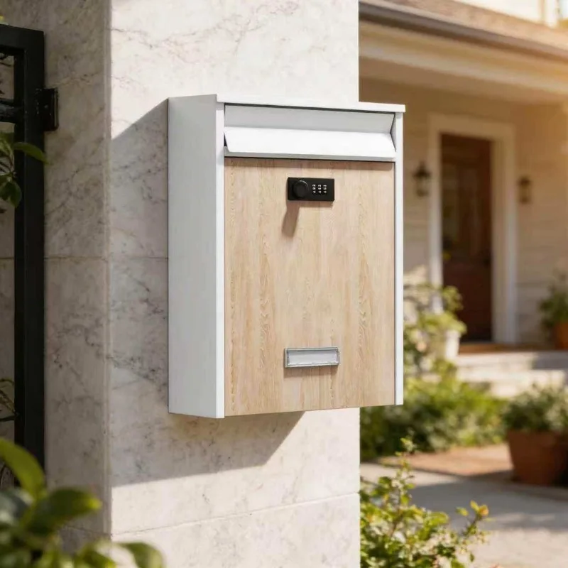 Outdoor Waterproof Wall Mount Mail Box Metal Letterbox With Viewing Window And Key Lock For Residential Use