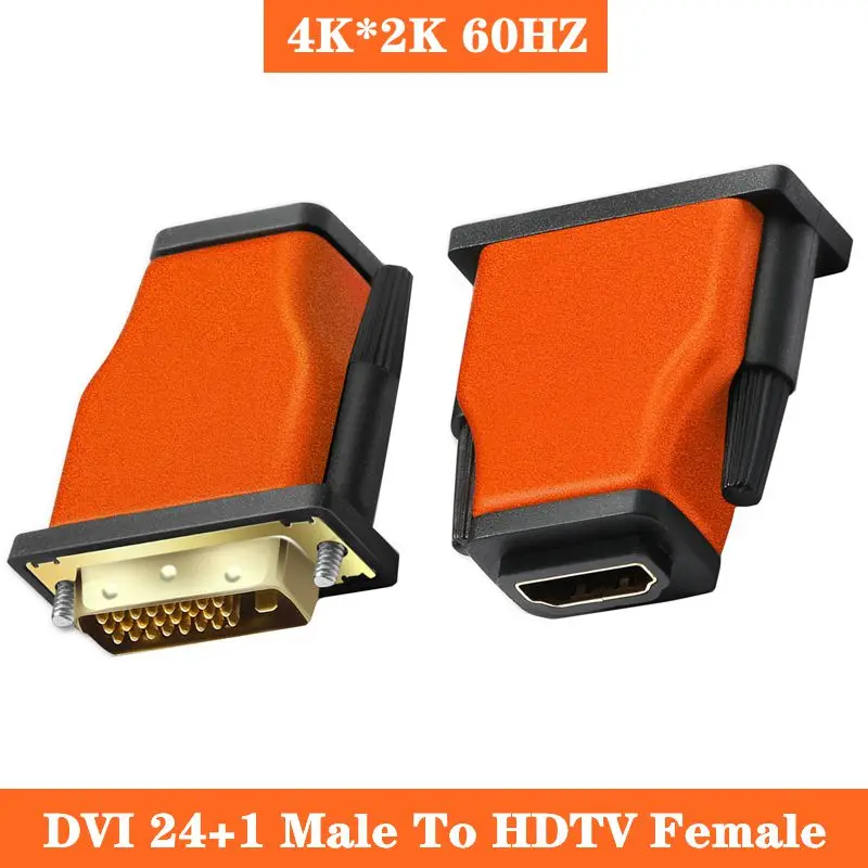 2.0 Version DVI 24+1 Male To HDMI Compatible Female Adapter Graphics Card DVI Connector To TV HD Adapter 4K60HZ