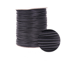2meter 3mm 4mm 5mm Black Round Wax Cord Thread Beading Rope Waxed String For Diy Bracelet Necklace Jewelry Making Findings
