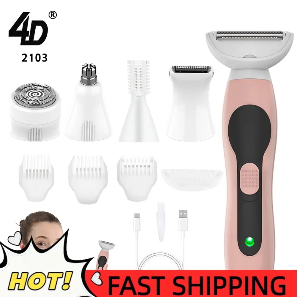 

5 In 1 Electric Face Epilator USB Charging Wet/Dry Face Hair Remover Multi-Purpose Portable Shaving Machine for Women