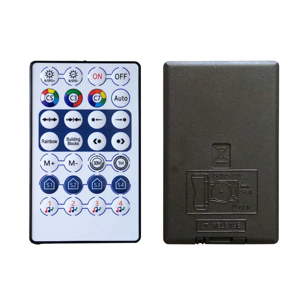 Controlador LED de botões com telecomando IR, Bluetooth, Microfone de música, Painel de luzes, RGB endereçável individualmente, 5050, DC5-24V, 28