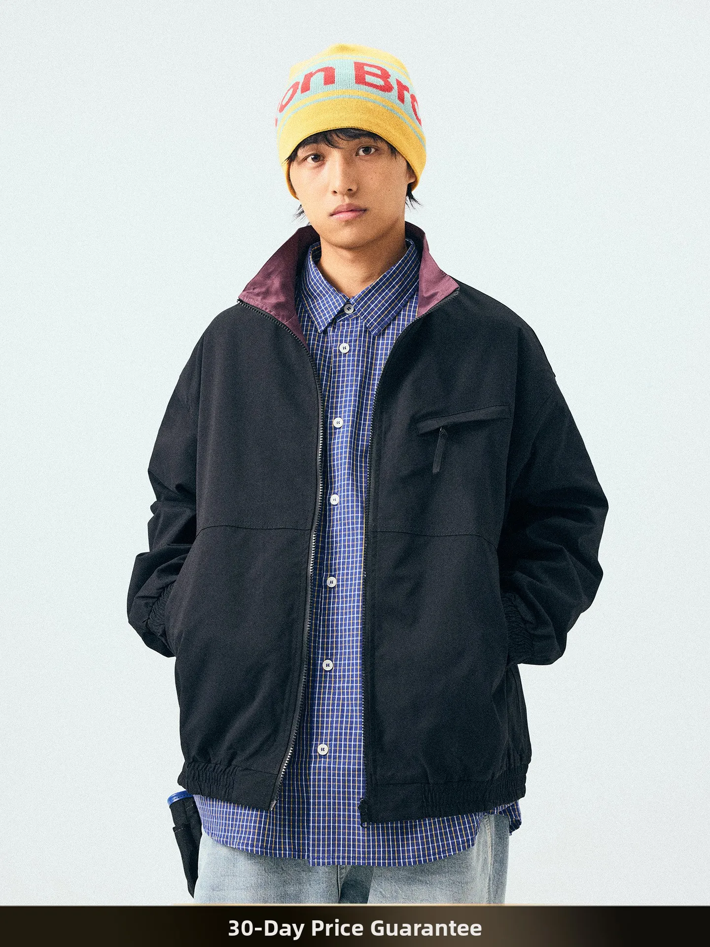 

NTED Retro Japanese Sle Double-Sided Wear Stand Collar Jaet Men's Outdoor Hiking Sportswear Workwear Autumn Outerwear