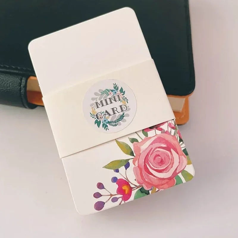 50 Pcs Floral Message Card Postcards DIY Thank You Small Card  Paper Greeting Cards Vintage Wedding Invitation Cards Notepads