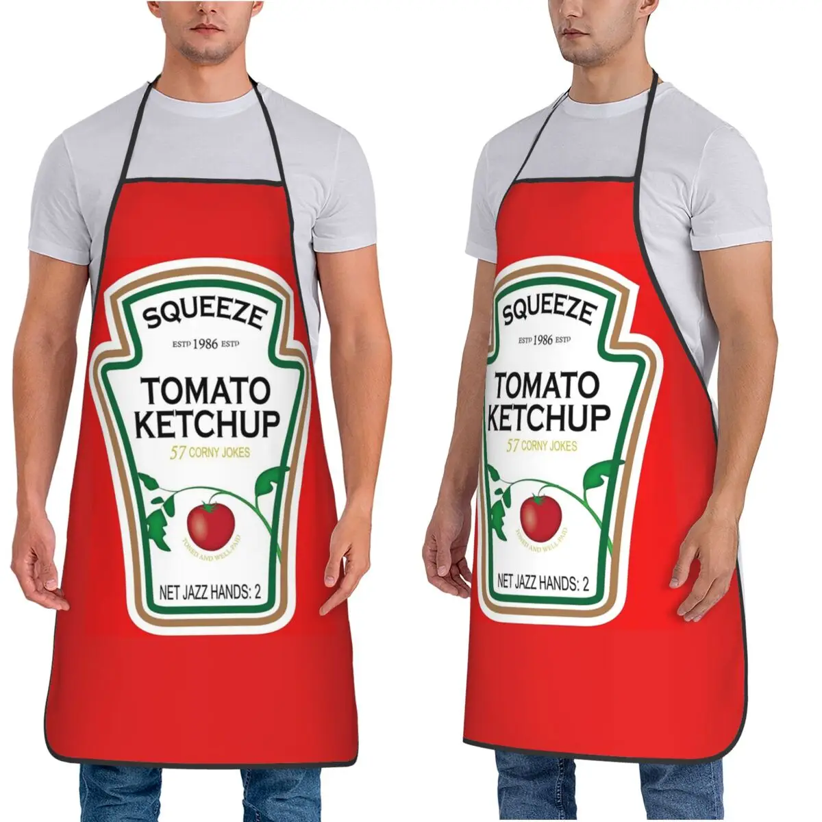 Funny Ketchup Label Apron Chef Cooking Cuisine Tablier Waterproof Bib Kitchen Cleaning Pinafore for Women Men Gardening