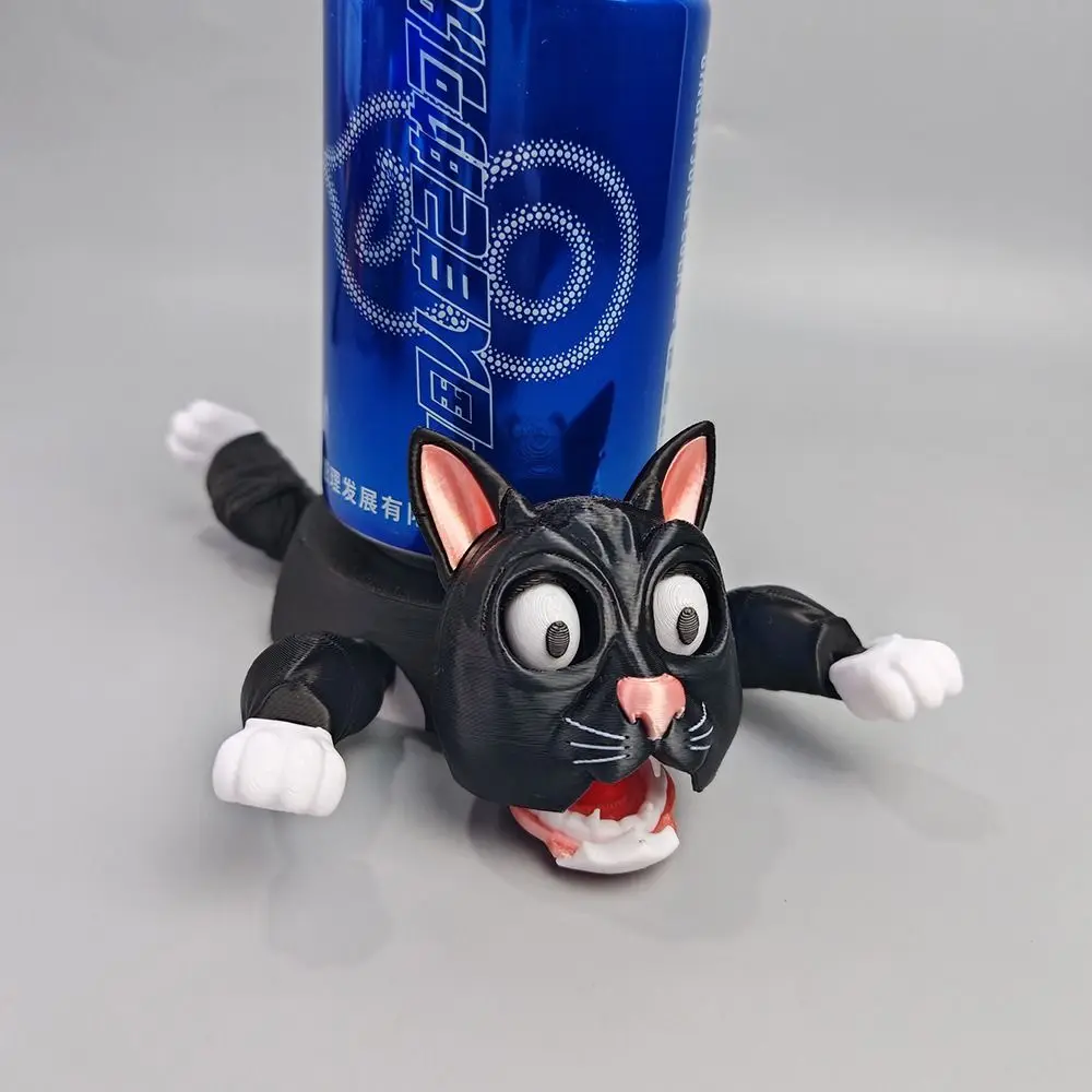 Gekreuzte Beine und Starrenaugen, panikierte Katzenuntersetzer, Presstyp, Becherhalter, Katzenbecherunterlage, schrulliges Spielzeug, lustiger Ausdruck, Ornament