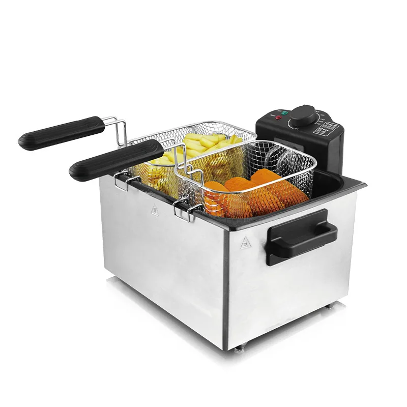 

Fryer temperature control 5.0L stainless steel fryer, household French fries electric fryer
