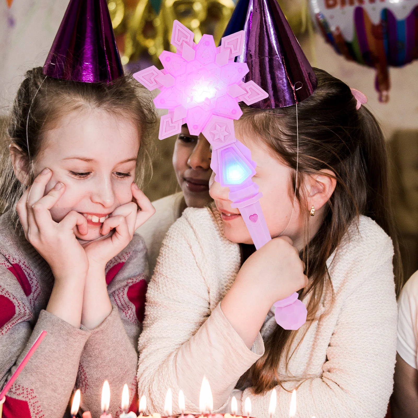 

1pcs Glow Snowflake Wand Princess Fairy Party Accessory Kids Light Up Christmas Halloween Birthday Supplies No