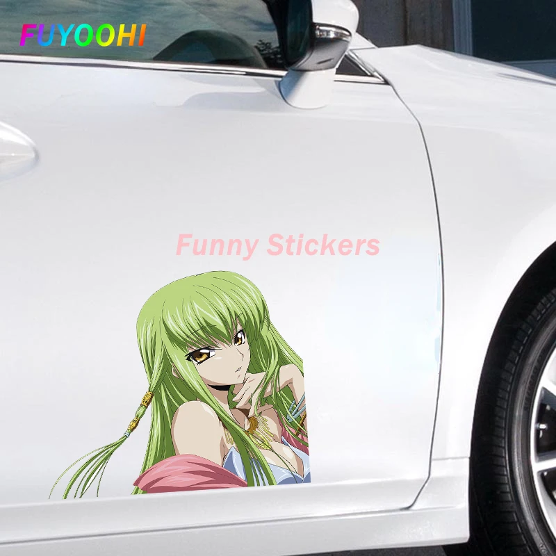 FUYOOHI Play Stickers for Code Geass C C Car Stickers Sunscreen PVC Vinyl Decals Windows Trunk Vehicle Decor Car Accessories