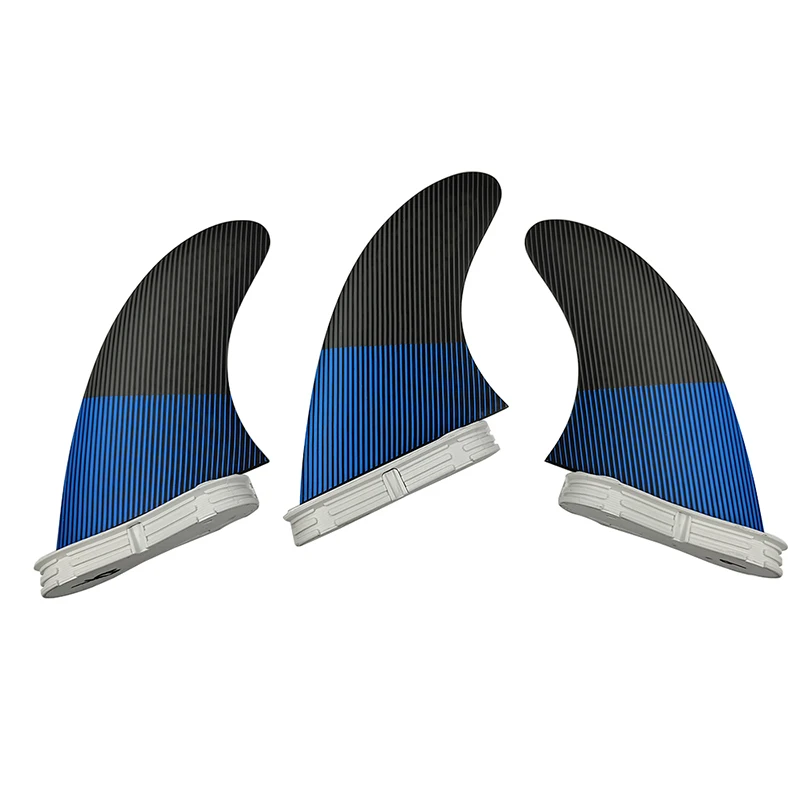 UPSURF FCS 2 Stripe Style Surf Fins Medium/Large Size Surfboard Fins Thruster Tri Fins Double Tabs 2 Fibreglass Short Board Fins