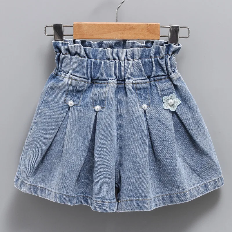 IENENS Girl Jeans Shorts Kids Denim Short Pants Baby Casual Shorts Beach Bottoms Fit 4-13 Years Child Summer Clothes