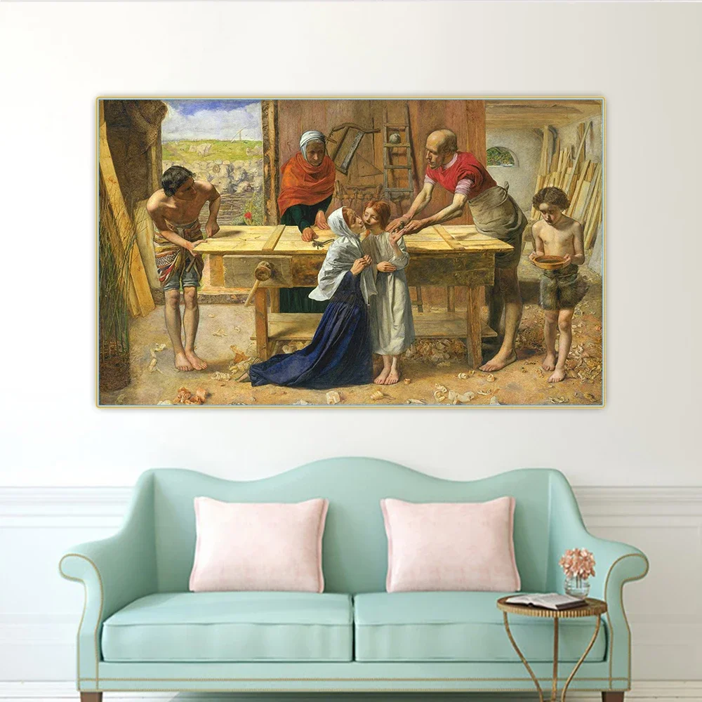 John Everett Millais《Christ in the House of His Parents》Canvas Oil Painting Artwork Picture Wall Hanging Decor Home Decoration